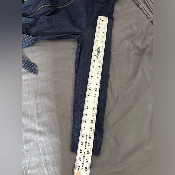 Seven For All Mankind Long- Sleeve Zip Front Denim Dress Size Large - Picture 9 of 15